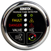FireboyXintex Propane Fume Detector wAutomatic ShutOff  Plastic Sensor  No Solenoid Valve  Chrome Bezel Display P1CNVR