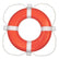 Taylor Made Foam Ring Buoy  24  Orange wWhite Grab Line 364