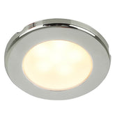 Hella Marine EuroLED 75 3 Round Screw Mount Down Light  Warm White LED  Stainless Steel Rim  24V 958109121