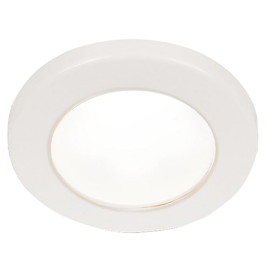 Hella Marine EuroLED 75 3 Round Screw Mount Down Light  White LED  White Plastic Rim  12V 958110011