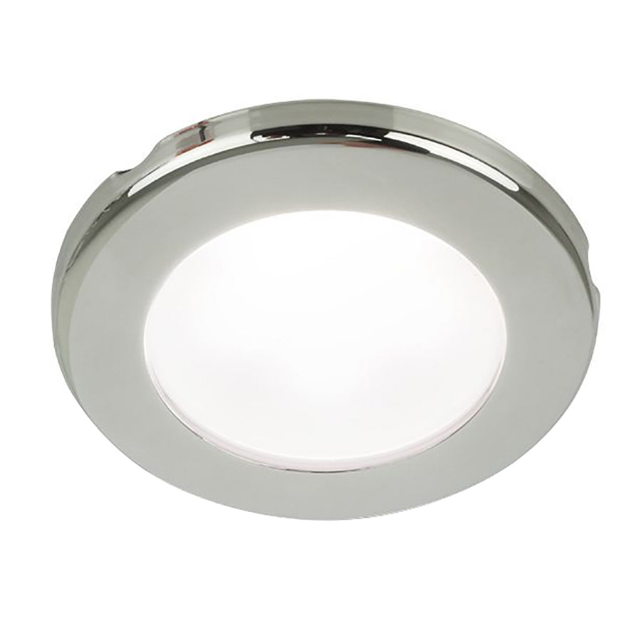Hella Marine EuroLED 75 3 Round Screw Mount Down Light  White LED  Stainless Steel Rim  12V 958110021