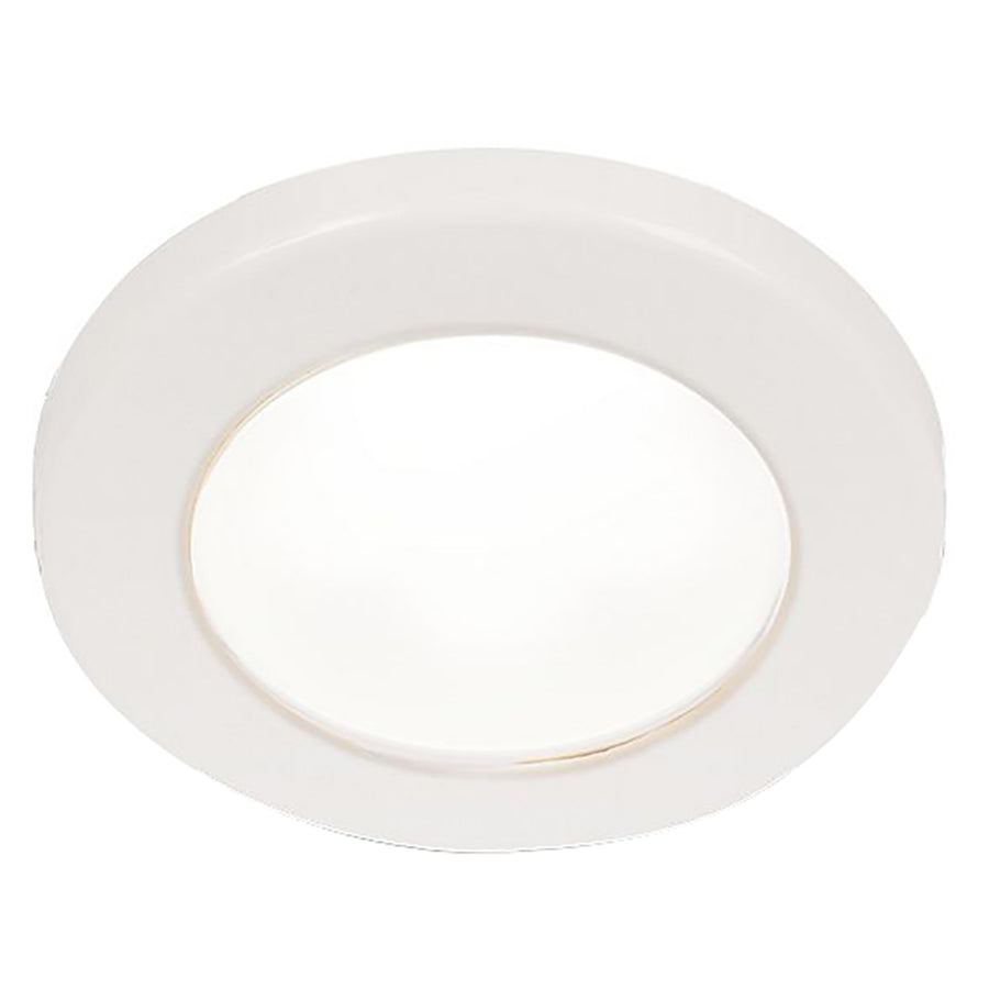 Hella Marine EuroLED 75 3 Round Screw Mount Down Light  White LED  White Plastic Rim  24V 958110111
