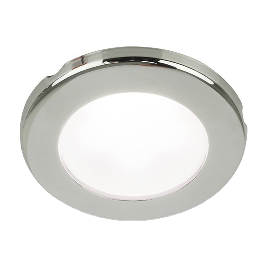Hella Marine EuroLED 75 3 Round Screw Mount Down Light  White LED  Stainless Steel Rim  24V 958110121