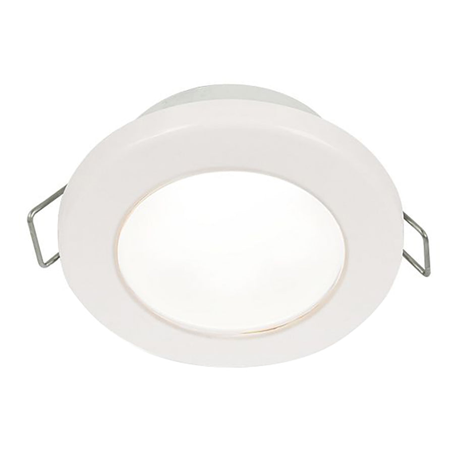 Hella Marine EuroLED 75 3 Round Spring Mount Down Light  White LED  White Plastic Rim  12V 958110511