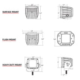 RIGID Industries DSeries PRO  Flush Mount  Diffused  Pair  Black 212513