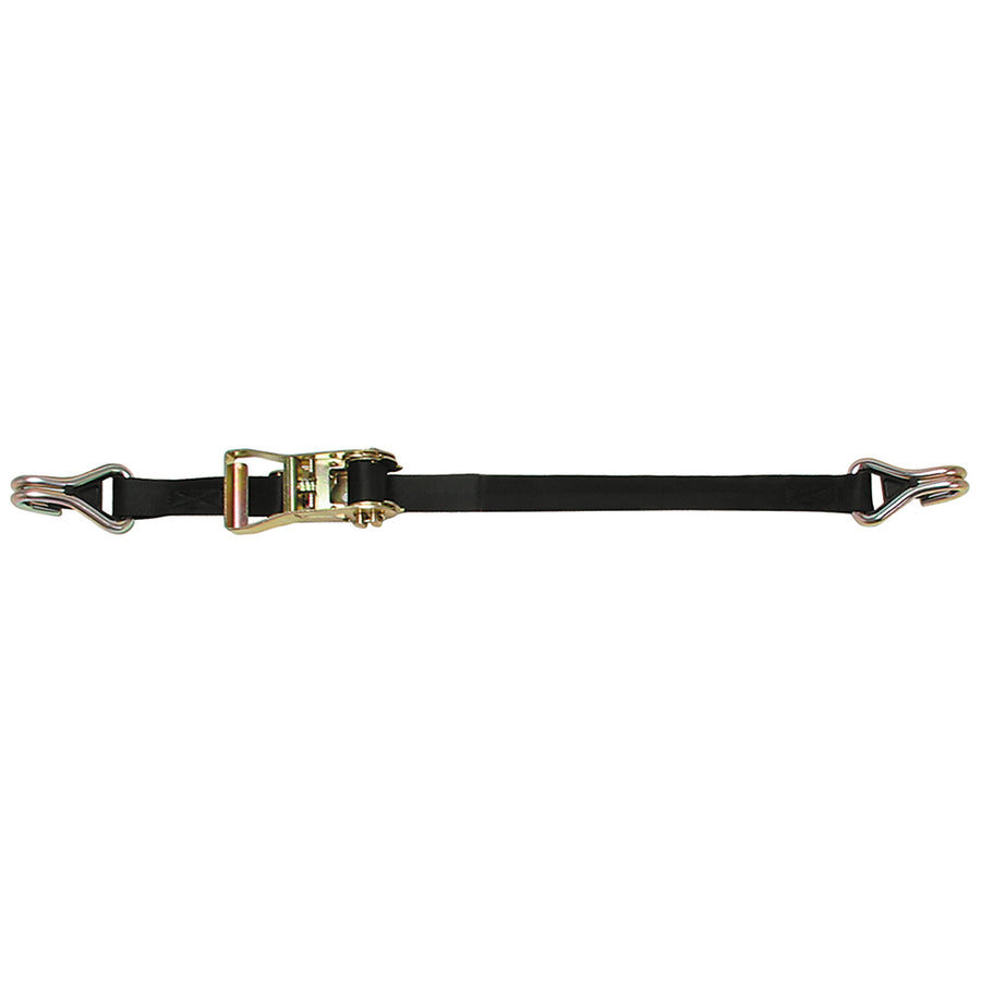 CargoBuckle Ratchet Strap TieDown wDouble JHooks  Keeper  1 x 12 F14060
