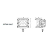 RIGID Industries DSS Series PRO Flood LED Surface Mount  Pair  Black 262113