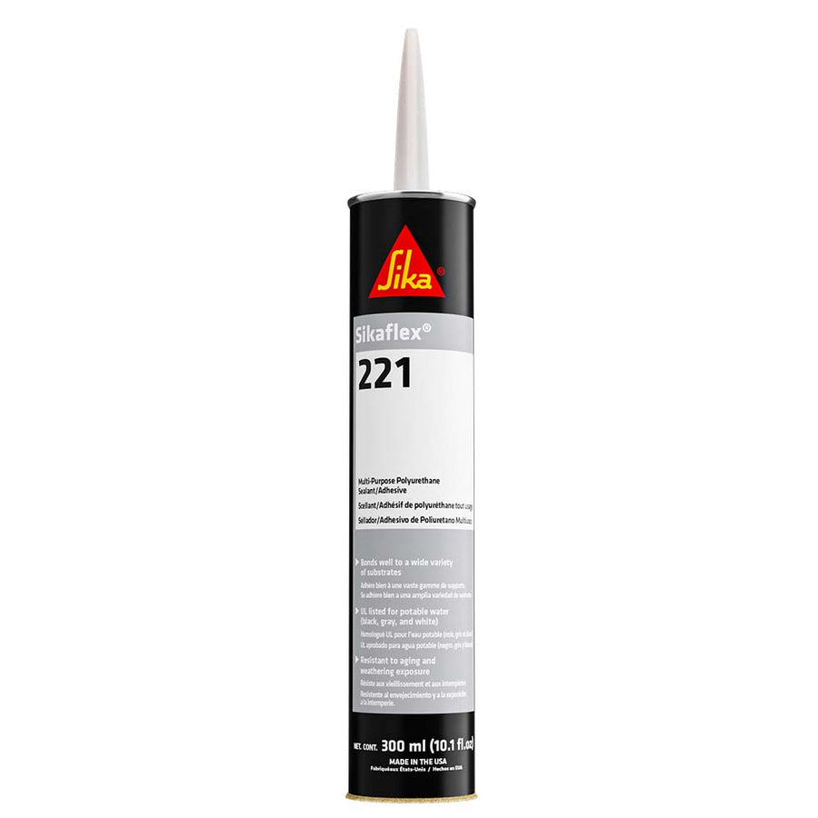 Sika Sikaflex 221 MultiPurpose Polyurethane SealantAdhesive  103oz300ml Cartridge  Black 90893