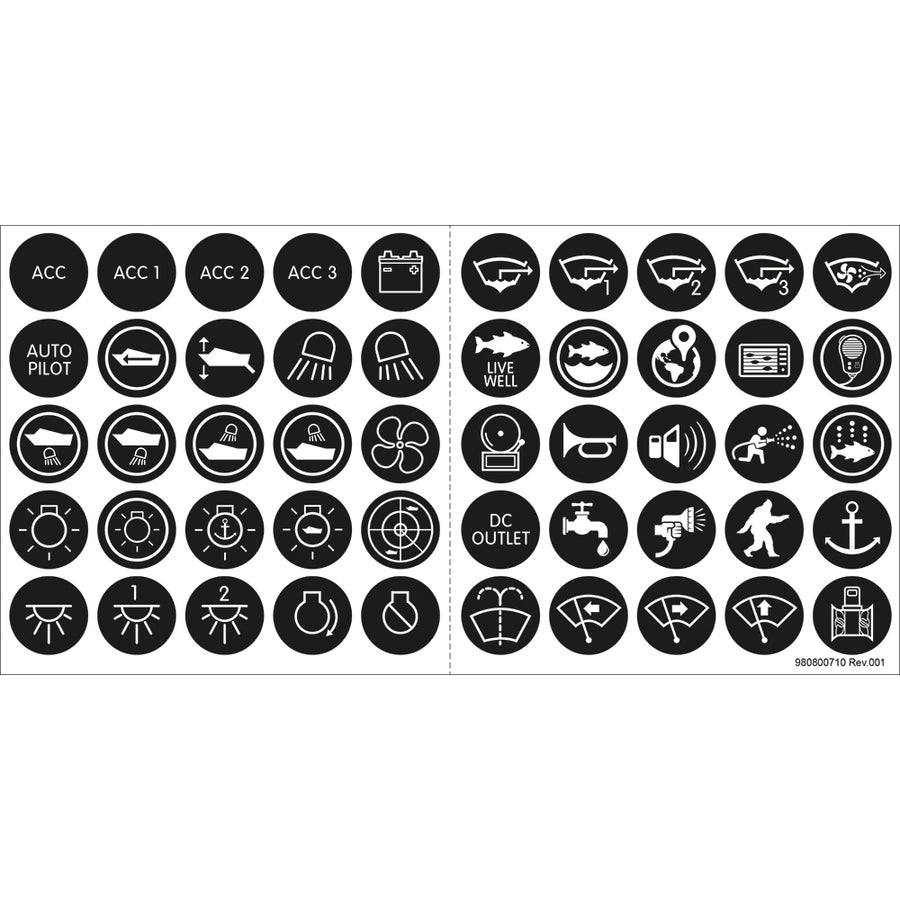 Blue Sea 4230 Push Button Switch Label Kit 4230