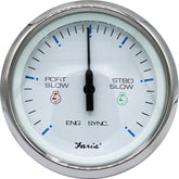 Faria 4 Chesapeake SS White Engine Synchronizer  Dual Gas  Var Ratio Alt Diesel 33801