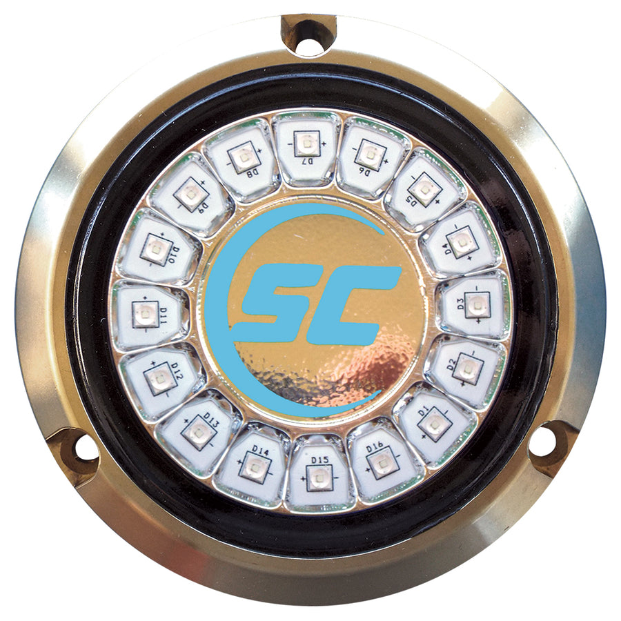 ShadowCaster Bimini Blue Single Color Underwater Light  16 LEDs  Bronze SCR16BBBZ10