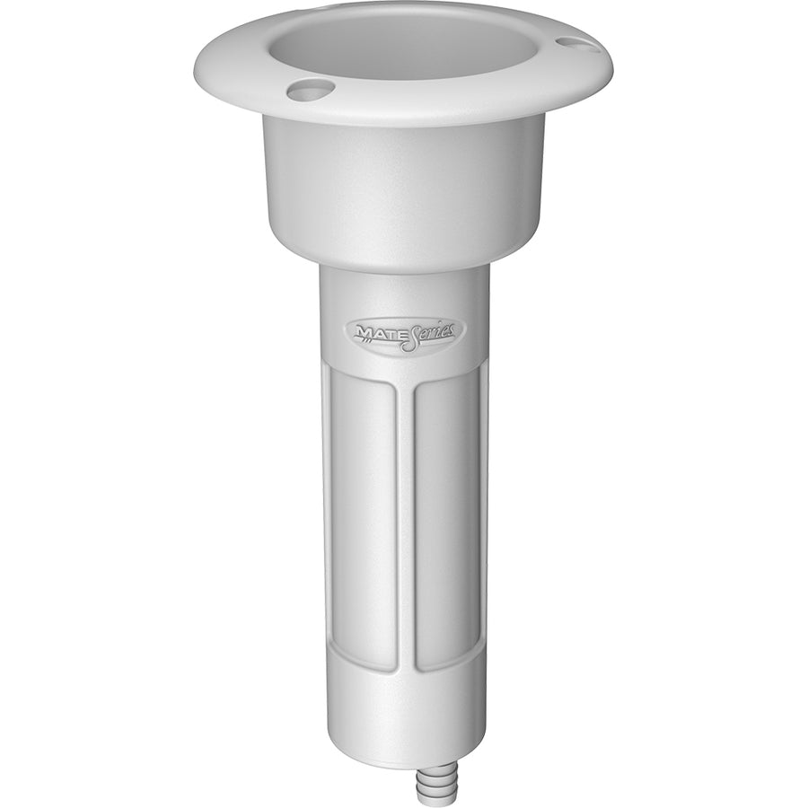 Mate Series Plastic 0 Rod  Cup Holder  Drain  Round Top  White P1000DW