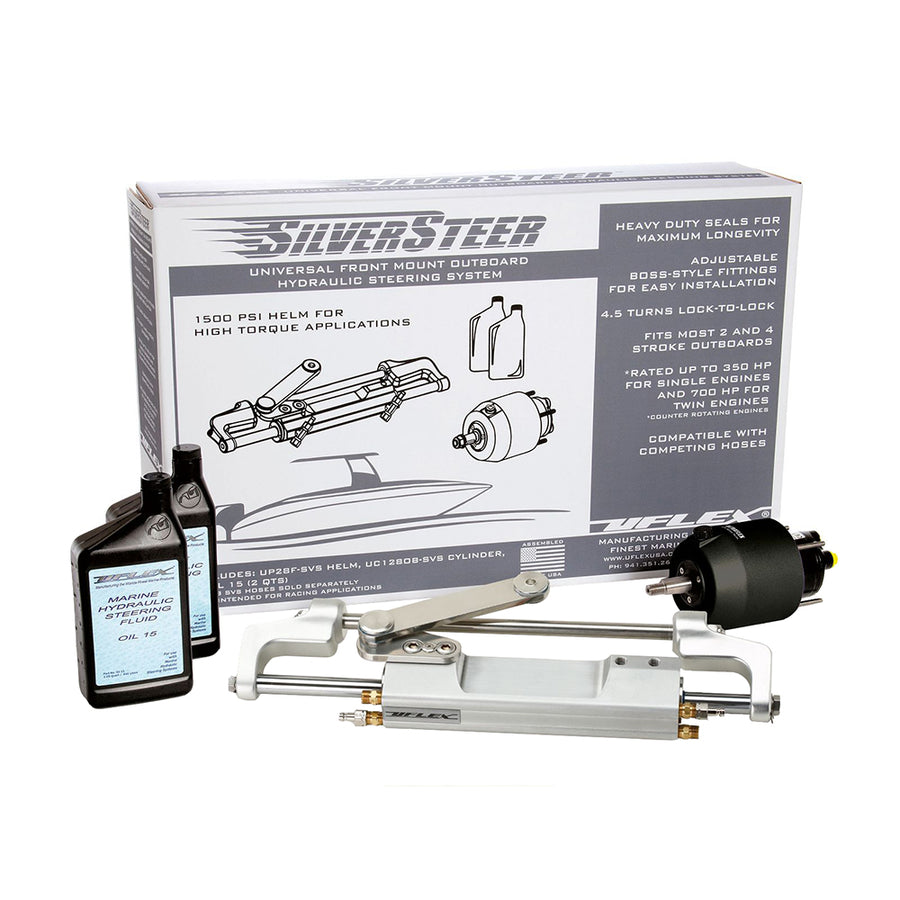 Uflex SilverSteer Universal Front Mount Outboard Hydraulic Tilt Steering System  1500PSI V2 SILVERSTEER 2TB