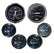 Faria Chesapeake Black wStainless Steel Bezel Boxed Set of 6  Speed Tach Fuel Level Voltmeter Water Temperature  Oil PSI