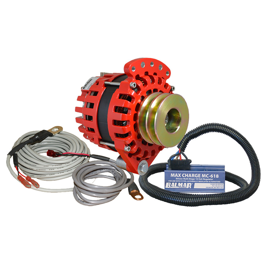 Balmar Alternator 12 Single Foot Dual V Pulley Regulator  Temp Sensor  170A Kit  12V XTSF170DVKIT