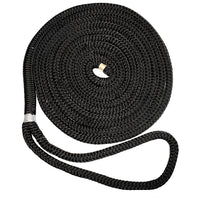 New England Ropes 58 Double Braid Dock Line  Black  15 C50542000015