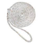 New England Ropes 12 Premium 3Strand Dock Line  White wTracer  15 C60501600015