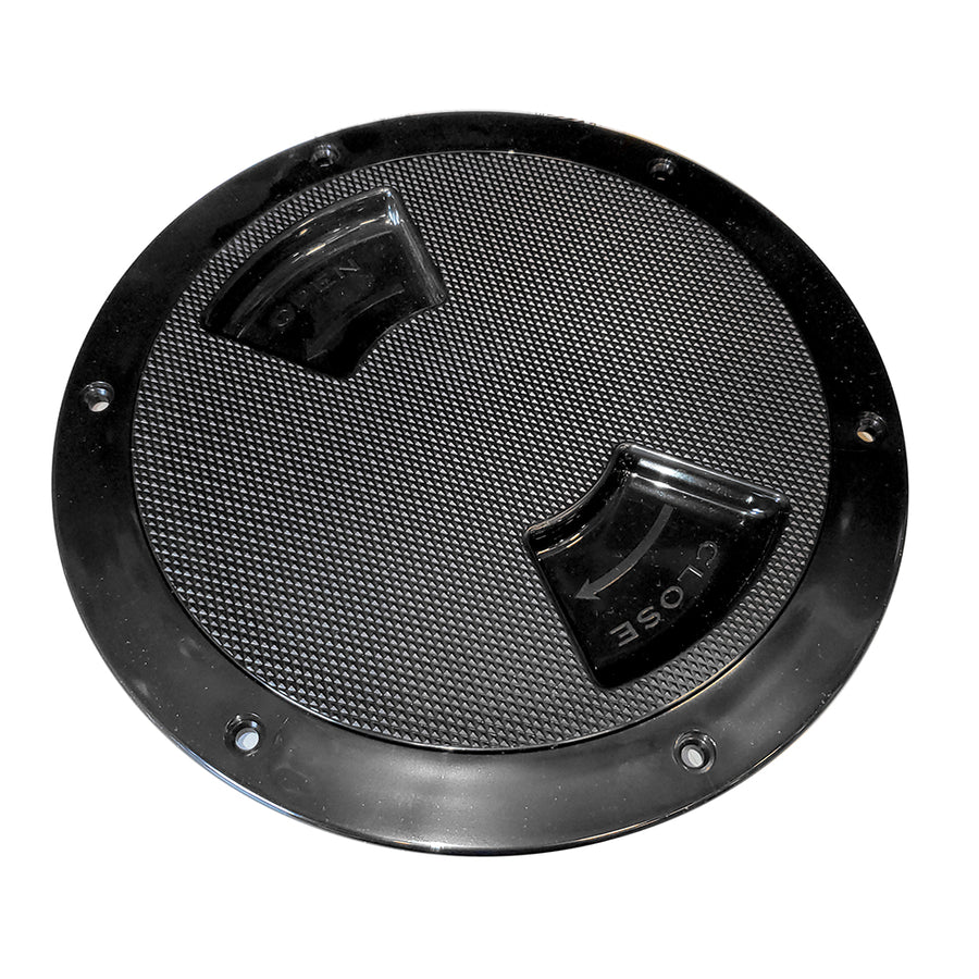 SeaDog QuarterTurn Textured Deck Plate wInternal Collar  Black  8 3363871