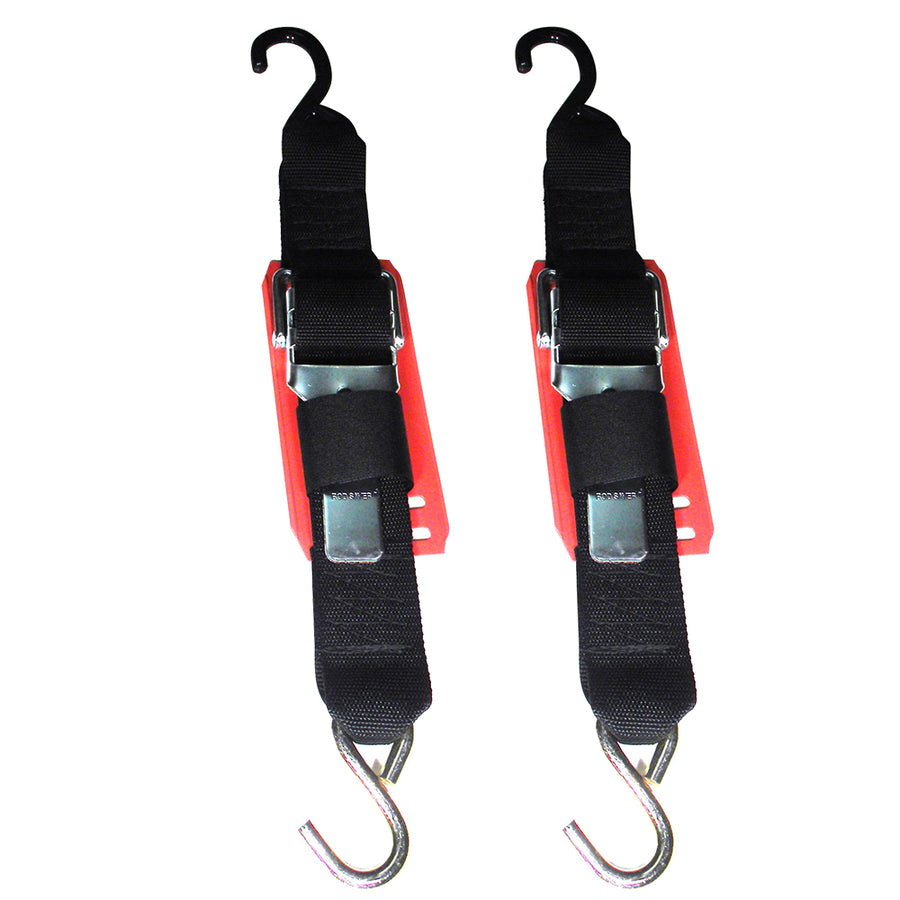 Rod Saver Paddle Buckle Trailer TieDown wVinyl Pad  2 x 6  Pair 2PB6VP