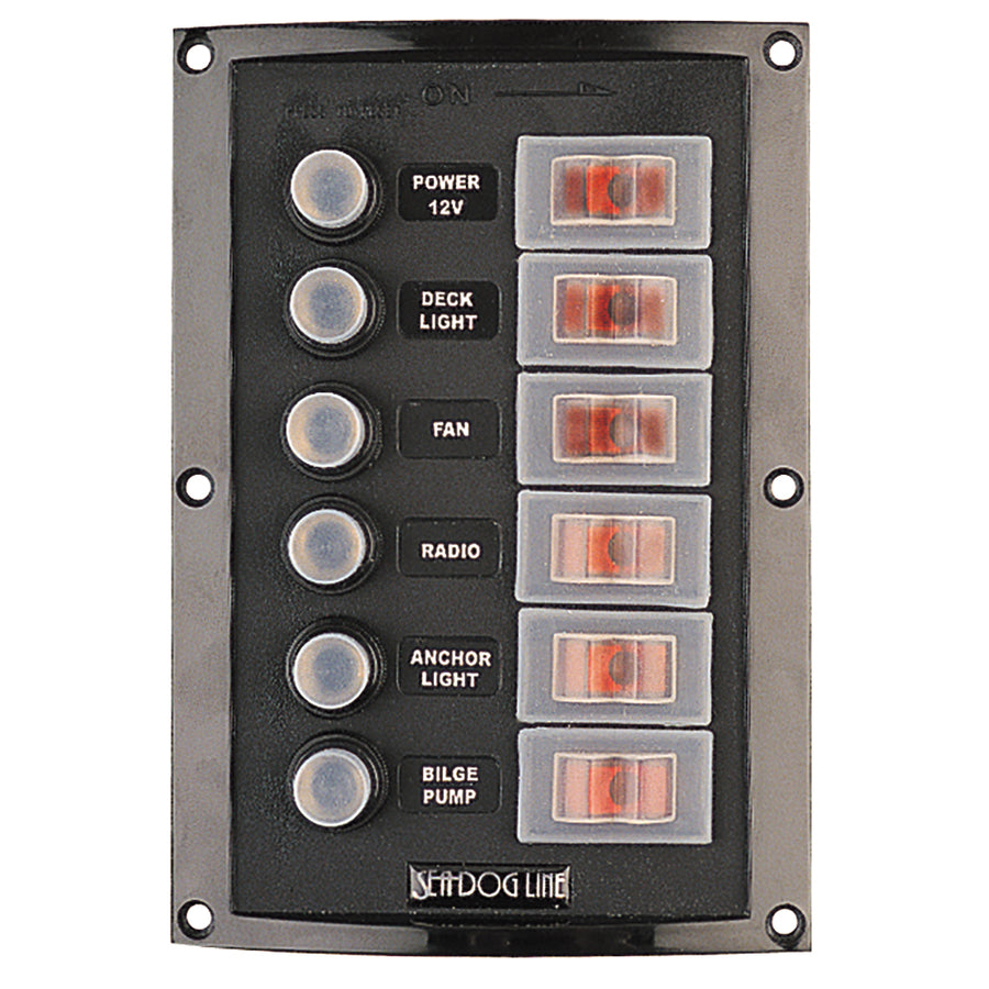 SeaDog Splash Guard Circuit Breaker Panel  6 Circuit 4248061