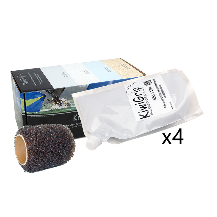 KiwiGrip 4  1 Liter Pouches  Grey w4 Roller KG4GPR