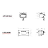 RIGID Industries SRM Series Pro Diffused Flush Mount  Black 922513