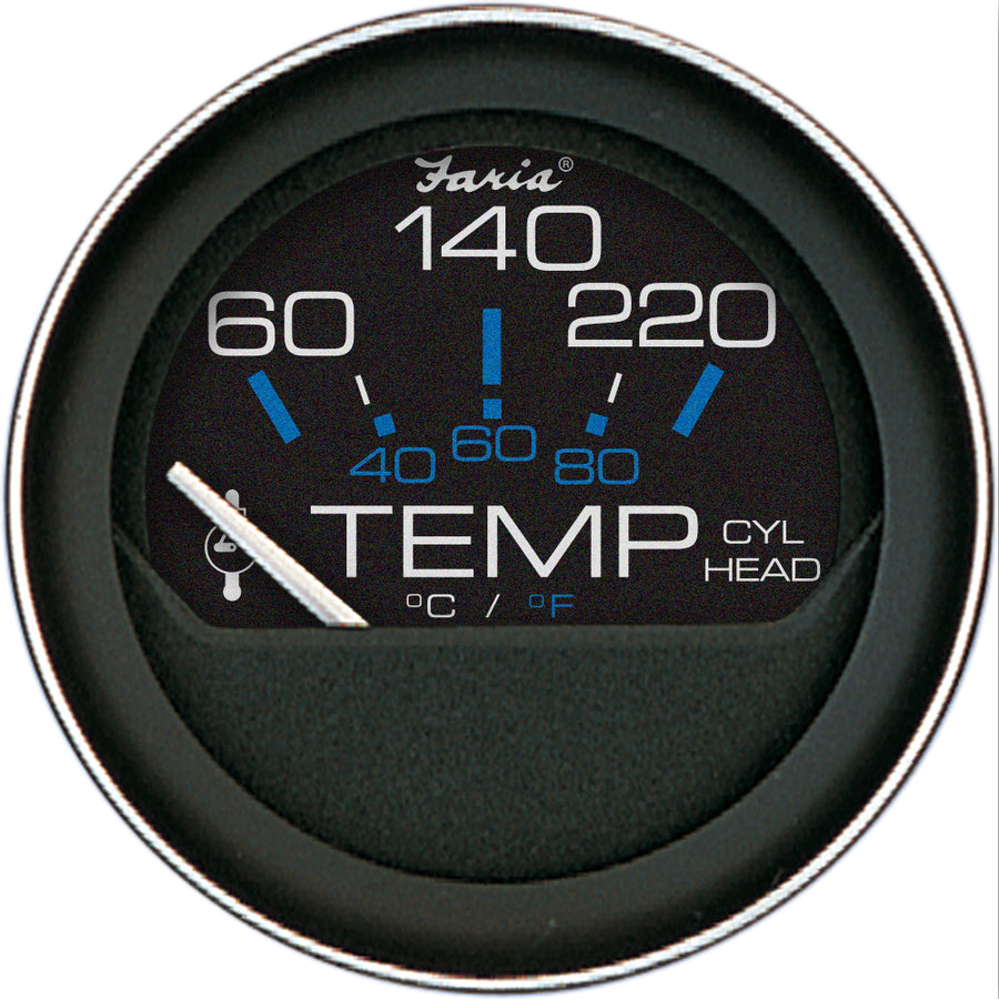 Faria Coral 2 Cylinder Head Temperature Gauge 60120 F wSender 13009