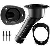 Mate Series Plastic Rod  Cup Holder 30 Closed wOval Top fKayaks  Black P2030BK