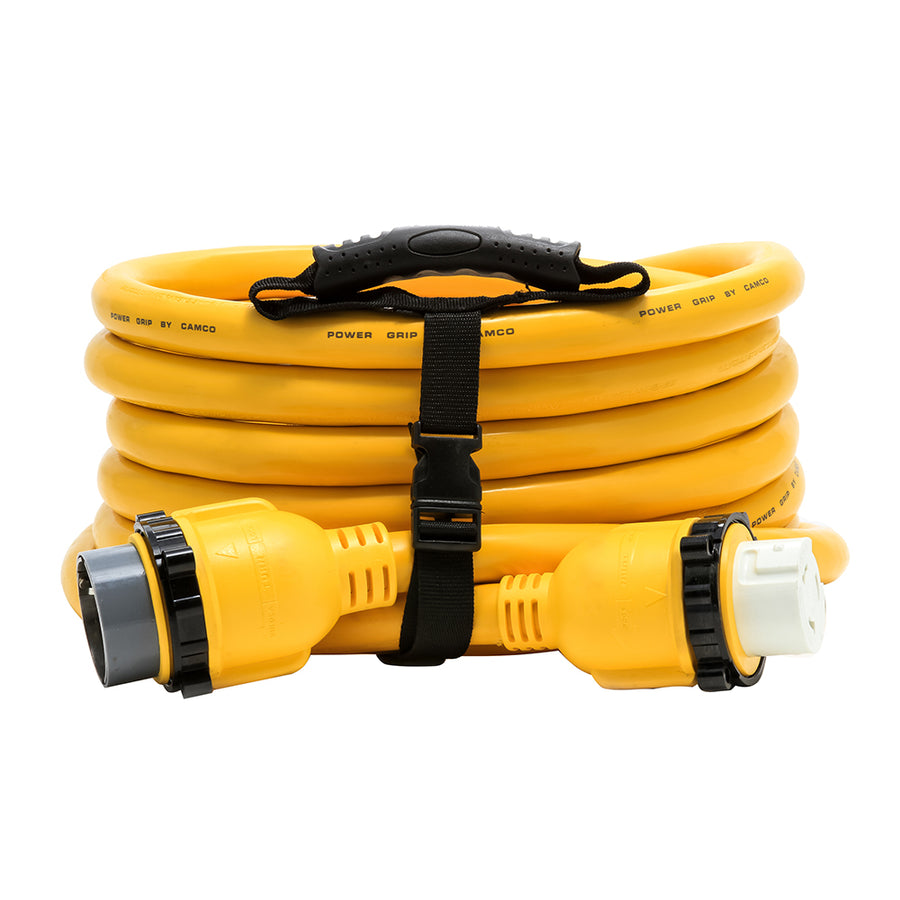 Camco 50 Amp Power Grip Marine Extension Cord  25 MLockingFLocking Adapter 55621