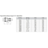 Viega ProPress 2 x 112 Copper Reducer  Double Press Connection  Smart Connect Technology 78167