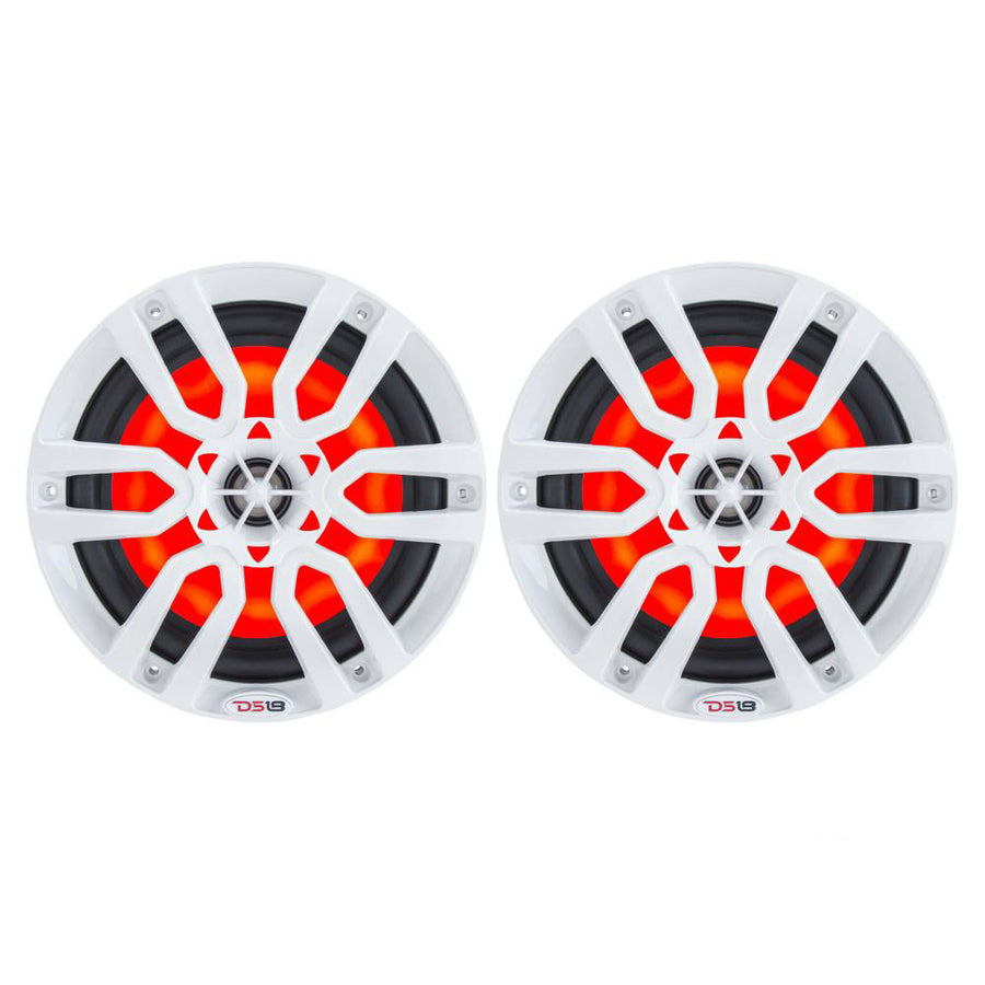 DS18 HYDRO 65 2Way Marine Speakers wRGB LED Lights 300W  White NXL6