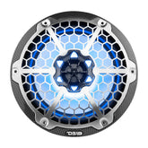 DS18 HYDRO 8 2Way Marine Speakers wRGB LED Lights  125W RMS 4Ohm  Black Carbon Fiber CF8M