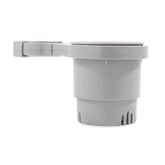 Camco ClampOn Rail Mounted Cup Holder  Large for Up to 2 Rail  Grey 53092