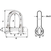 Wichard SelfLocking D Shackle  Diameter 5mm  316 1202W