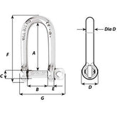 Wichard SelfLocking Long D Shackle  Diameter 6mm  14 1213W