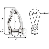 Wichard SelfLocking Twisted Shackle  Diameter 5mm  316 1222W
