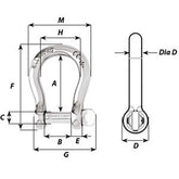 Wichard SelfLocking Bow Shackle  Diameter 5mm  316 1242W