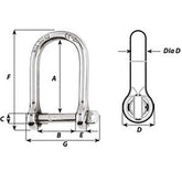 Wichard SelfLocking Large Shackle  Diameter 5mm  316 1262W