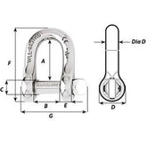 Wichard Captive Pin D Shackle  Diameter 6mm  14 1403W