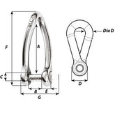 Wichard Captive Pin Twisted Shackle  Diameter 5mm  316 1422W