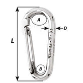 Wichard Symmetric Carbine Hook Without Eye  Length 100mm  1332 2336W
