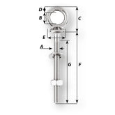 Wichard Eye Bolt  Diameter 1532  Length 1916 6490W