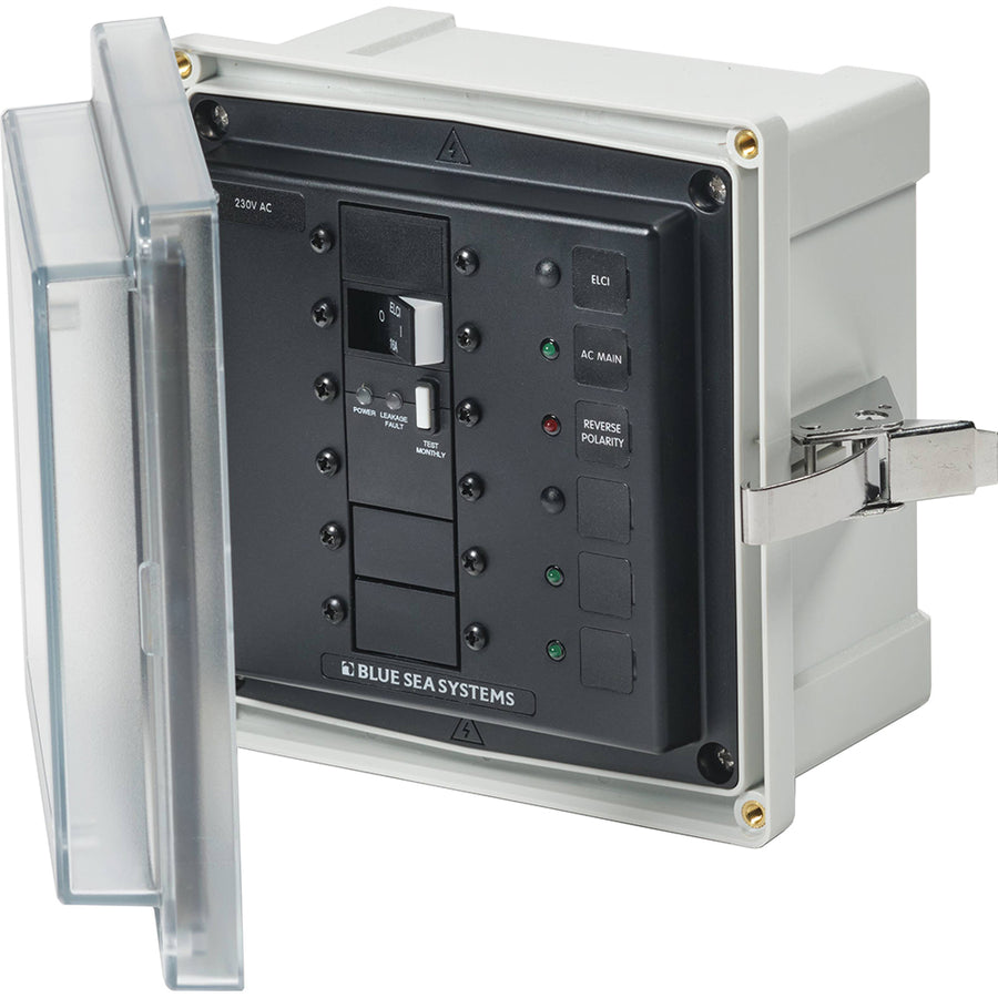 Blue Sea 3121  SMS Panel Enclosure wELCI 16A  3 Blanks  230V AC 3121
