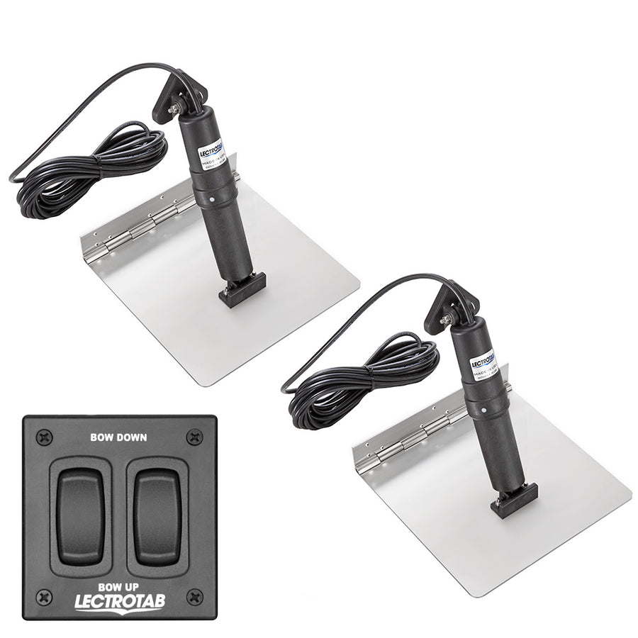 Lectrotab XKA Stainless Steel Trim Tab Kit wRocker Switch  9 x 18 XKAF9X18
