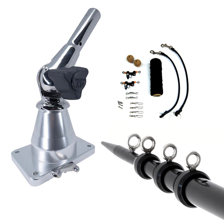 Tigress XD Bay Series Top Mount System  15  Aluminum Black Outriggers Deluxe Rigging Kit 888233