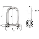 Wichard SelfLocking Large Opening Shackle  6mm Diameter  14 1263W