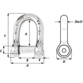 Wichard SelfLocking Allen Head Pin D Shackle  6mm Diameter  14 1303W