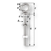 Wichard Eye Bolt  M12 x 175mm  Length 120mm 6497W
