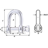 Wichard HR D Shackle  14mm Diameter 11207W