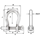 Wichard HR Bow Shackle  14mm Diameter  3564 11240W